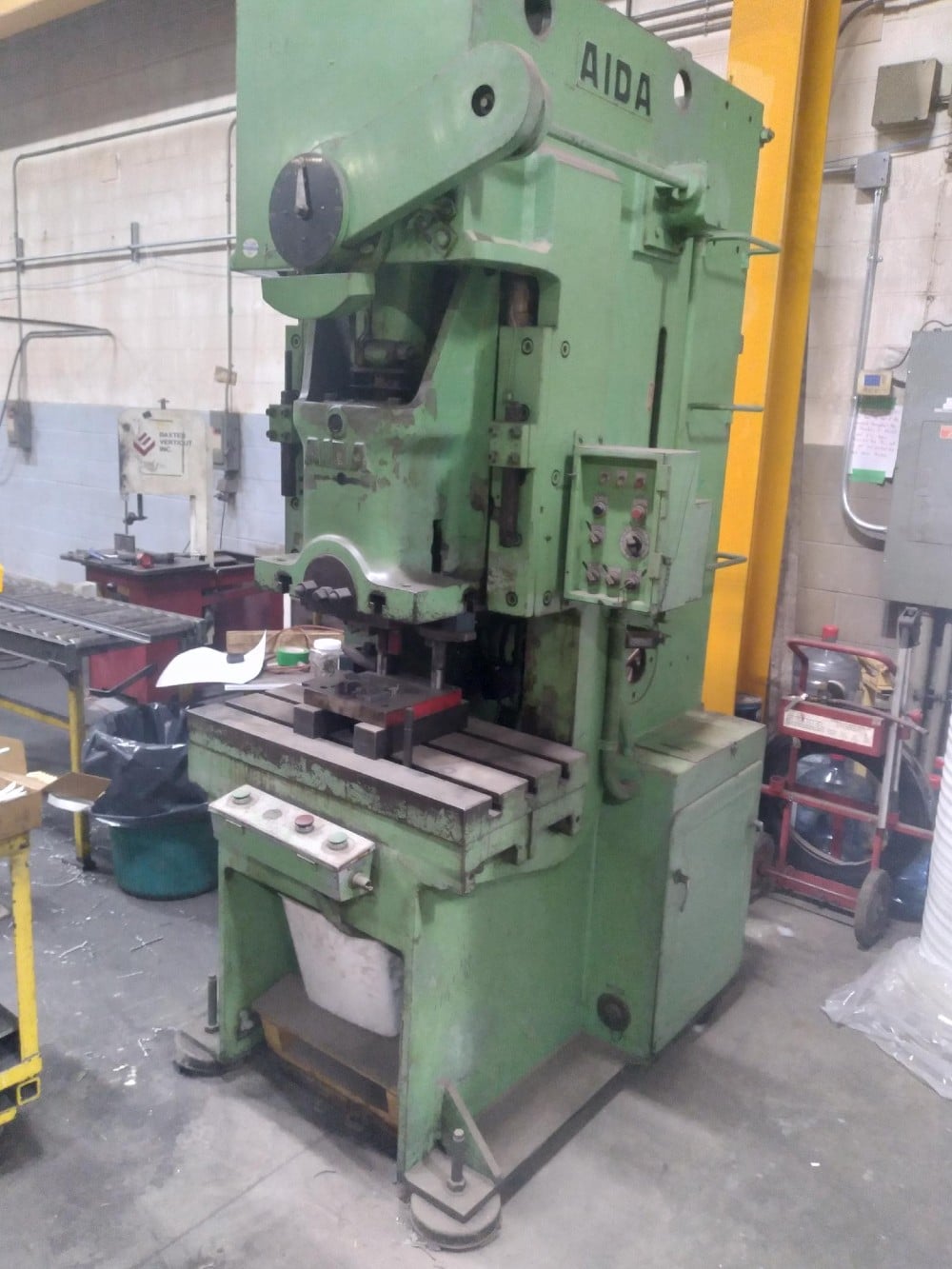 55 Ton, Aida #PCc-5(1), single crank gap frame press, 3.55" stroke, 8.9" Shut Height, 5 HP, 90 SPM - Image 1