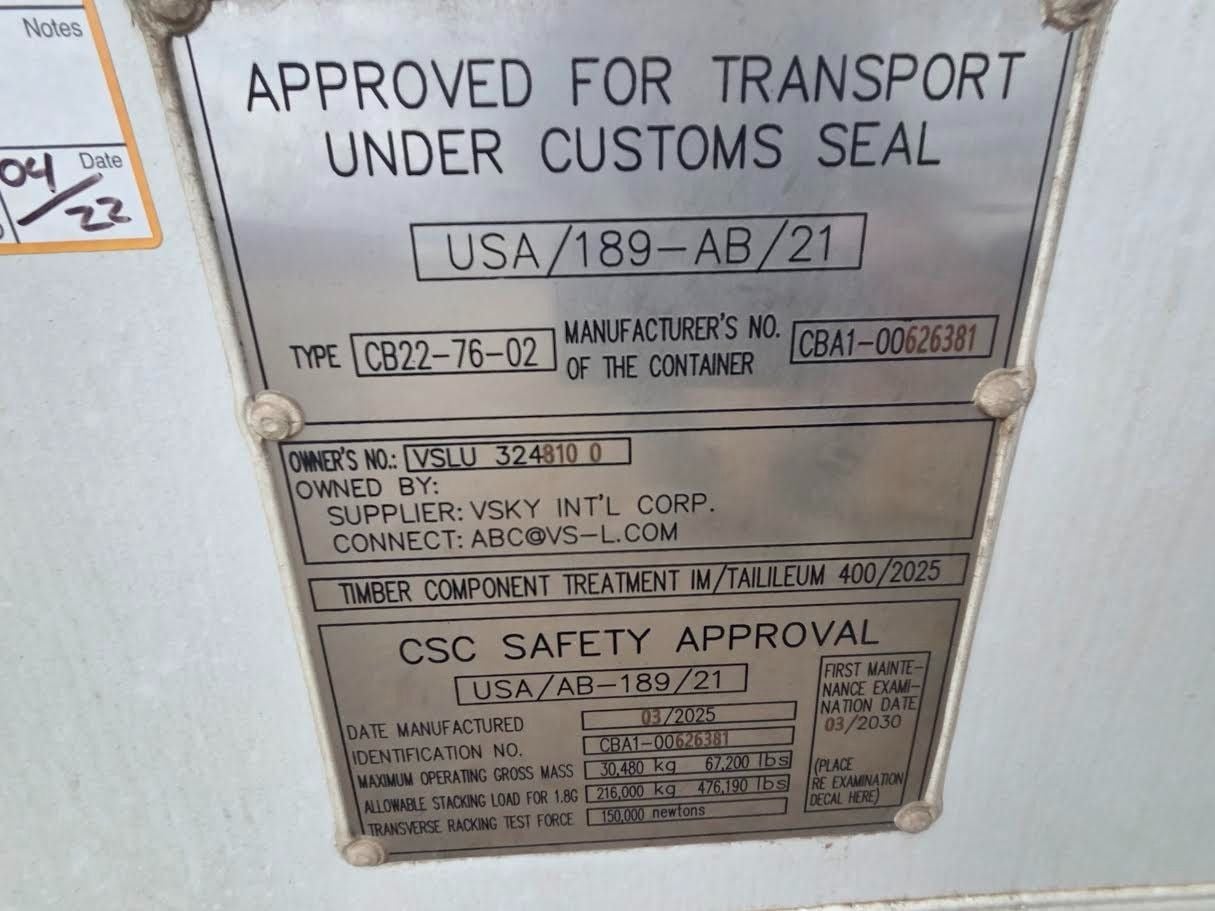 20' CIMC shipping container, one-trip, 2025 - Image 2