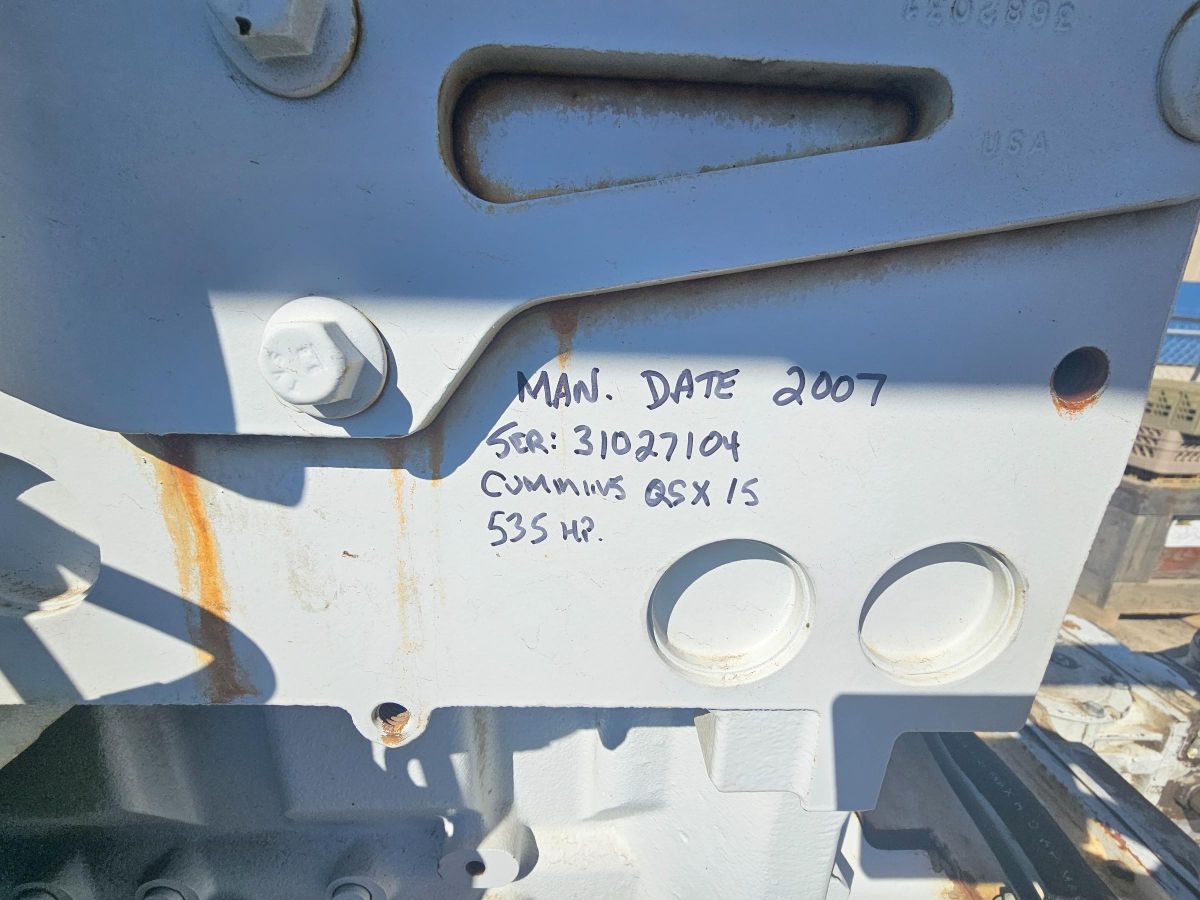 535 HP Cummins #QSX15SER, diesel engine, 11,710 hours, 2007 - Image 4