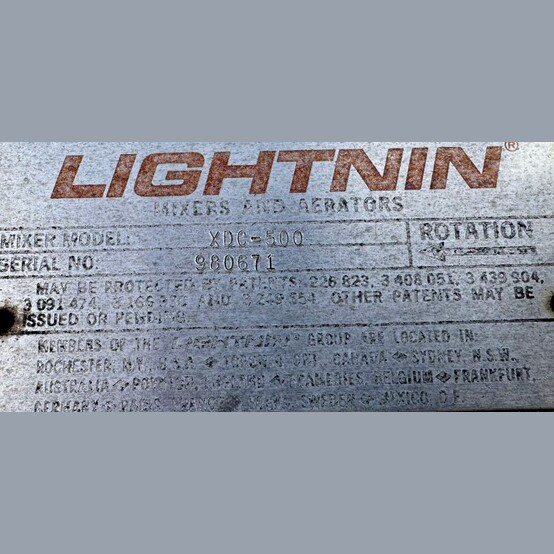 5 HP Lightnin #XDC-500, Top-Entry Agitator, Stainless Steel, 10" diameter x 29" length/depth, 1740 RPM - Image 2