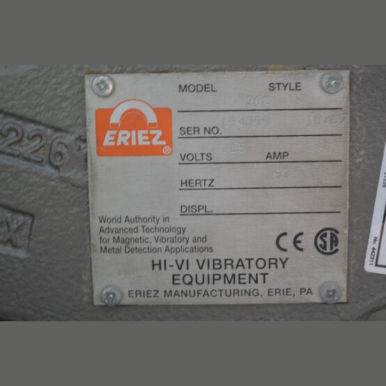 Eriez #26C, Pan Vibrator, 9,000 Gauss Magnetic Separator, 10" belt conveyor, 4" diameter magnetic head - Image 10