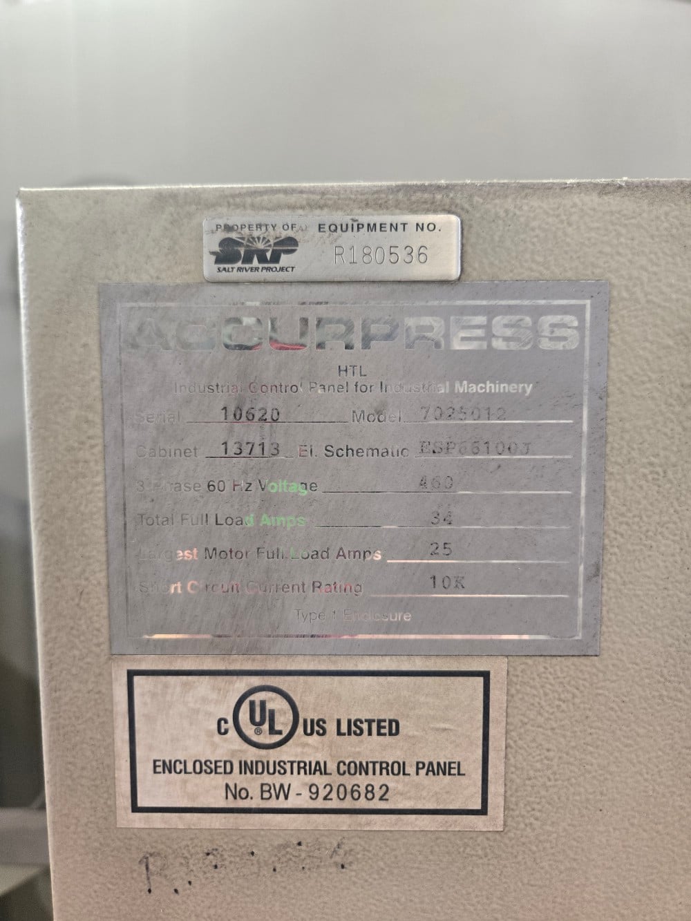 250 Ton, Accurpress #725012, Hydraulic Press Brake, 12' overall, excellent, 2010 - Image 7
