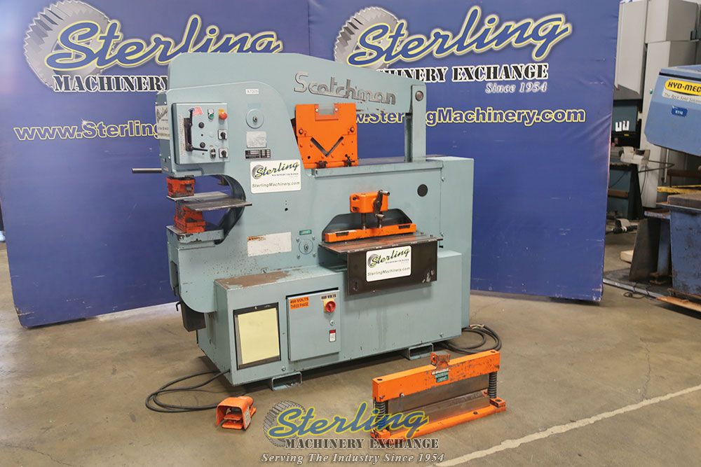 6" x 6" x 1/2" Scotchman #12012-24M, ironworker, 120 ton, 12" throat, 5 HP, electric foot pedal, angle shear - Image 1