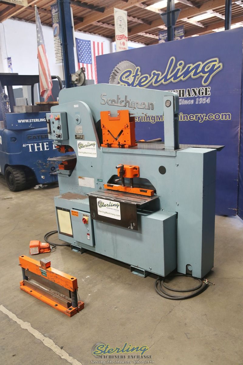 6" x 6" x 1/2" Scotchman #12012-24M, ironworker, 120 ton, 12" throat, 5 HP, electric foot pedal, angle shear - Image 7