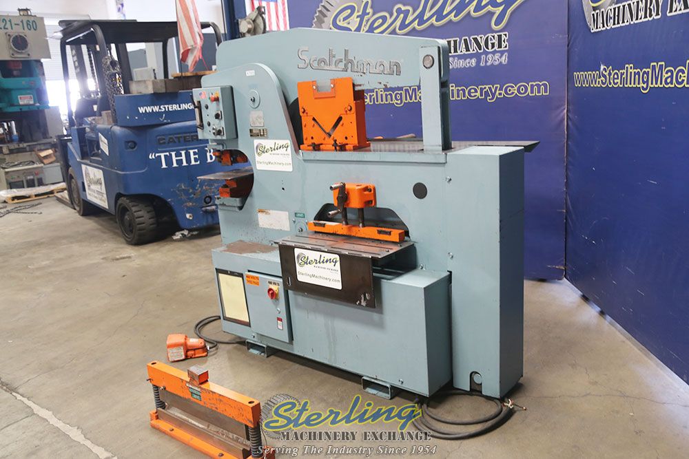 6" x 6" x 1/2" Scotchman #12012-24M, ironworker, 120 ton, 12" throat, 5 HP, electric foot pedal, angle shear - Image 8