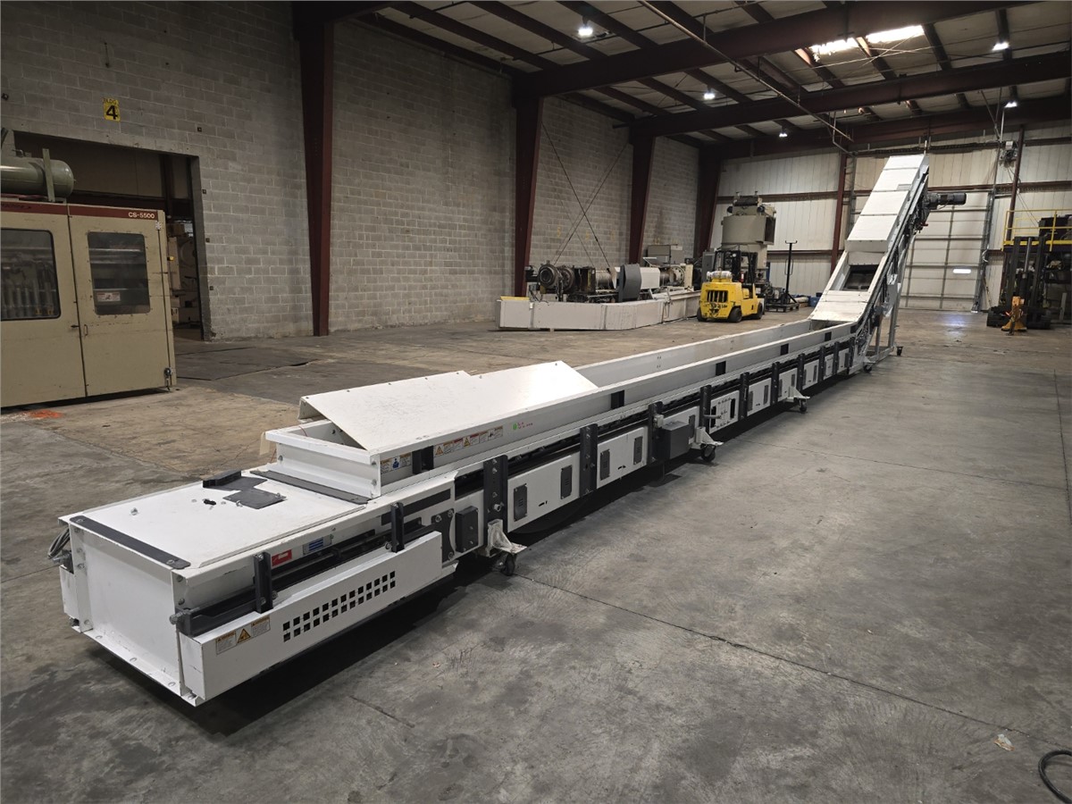 Vecoplan #VFB-650-F3, conveyor, 32' flat section (modular), 17' incline section at 45&deg; - Image 2