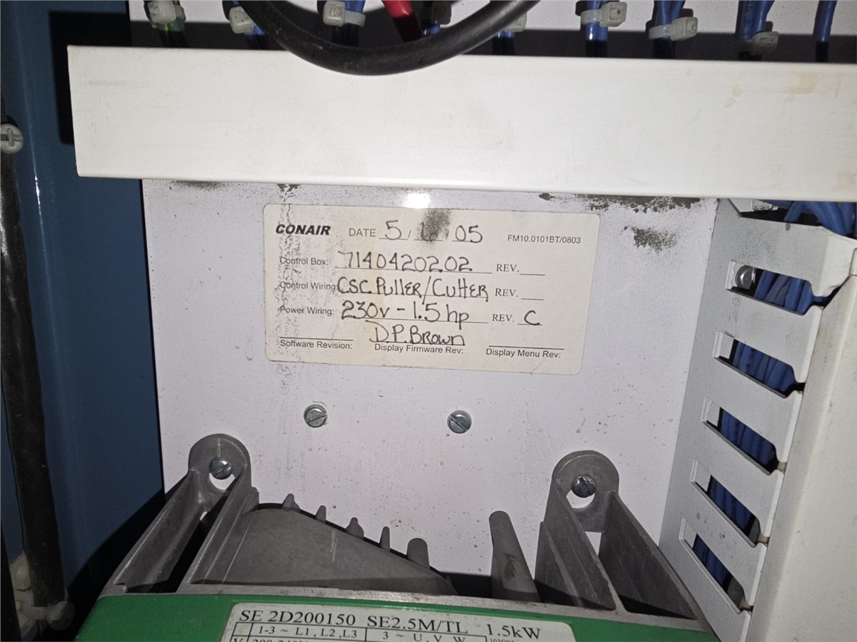 Conair #CPC426-CSC2, 1.75" puller/cutter combo, 26" x 4" belt, 1.5 HP AC motor, 1.5 HP servo fly cutter, 2005 - Image 6