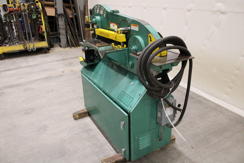5" x 5" x 3/8" Piranha #P50, Ironworker, 50 ton, 8" throat, 4-1/4" stroke, 14-5/8" plate shear, 13-1/2" open - Image 9