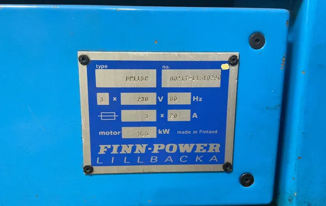 Finn-power #FP-115C, Hose Crimper, Digital Display, 230 V. - Image 10