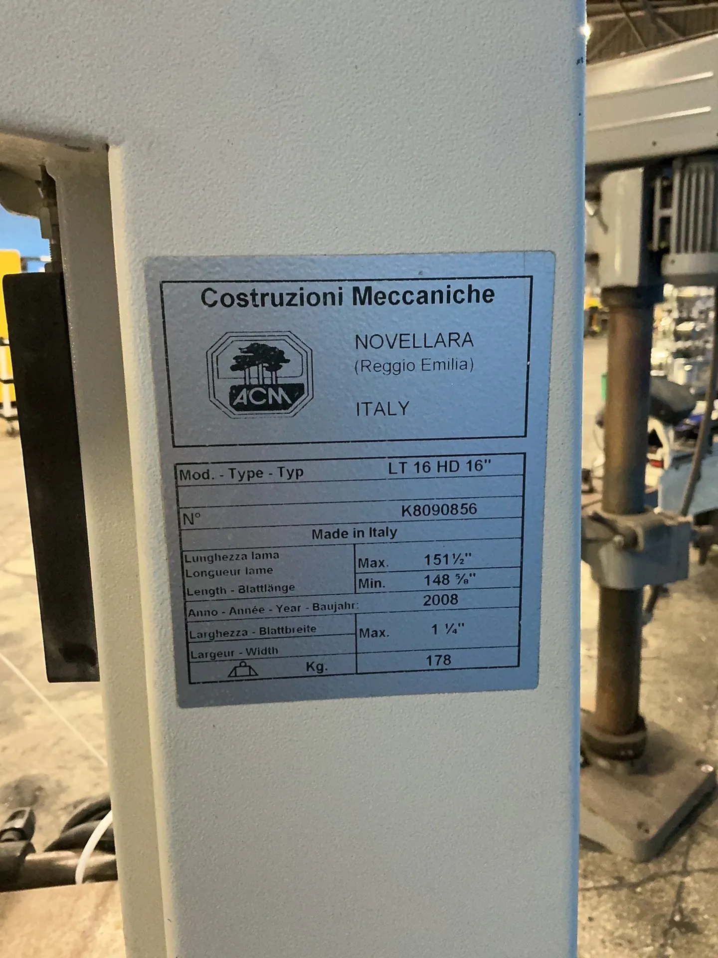 16" Laguna/ACM #LT-1-HD-16, Vertical Band Saw, 4.5 HP, 1450 RPM, 230 V., 2008 - Image 2