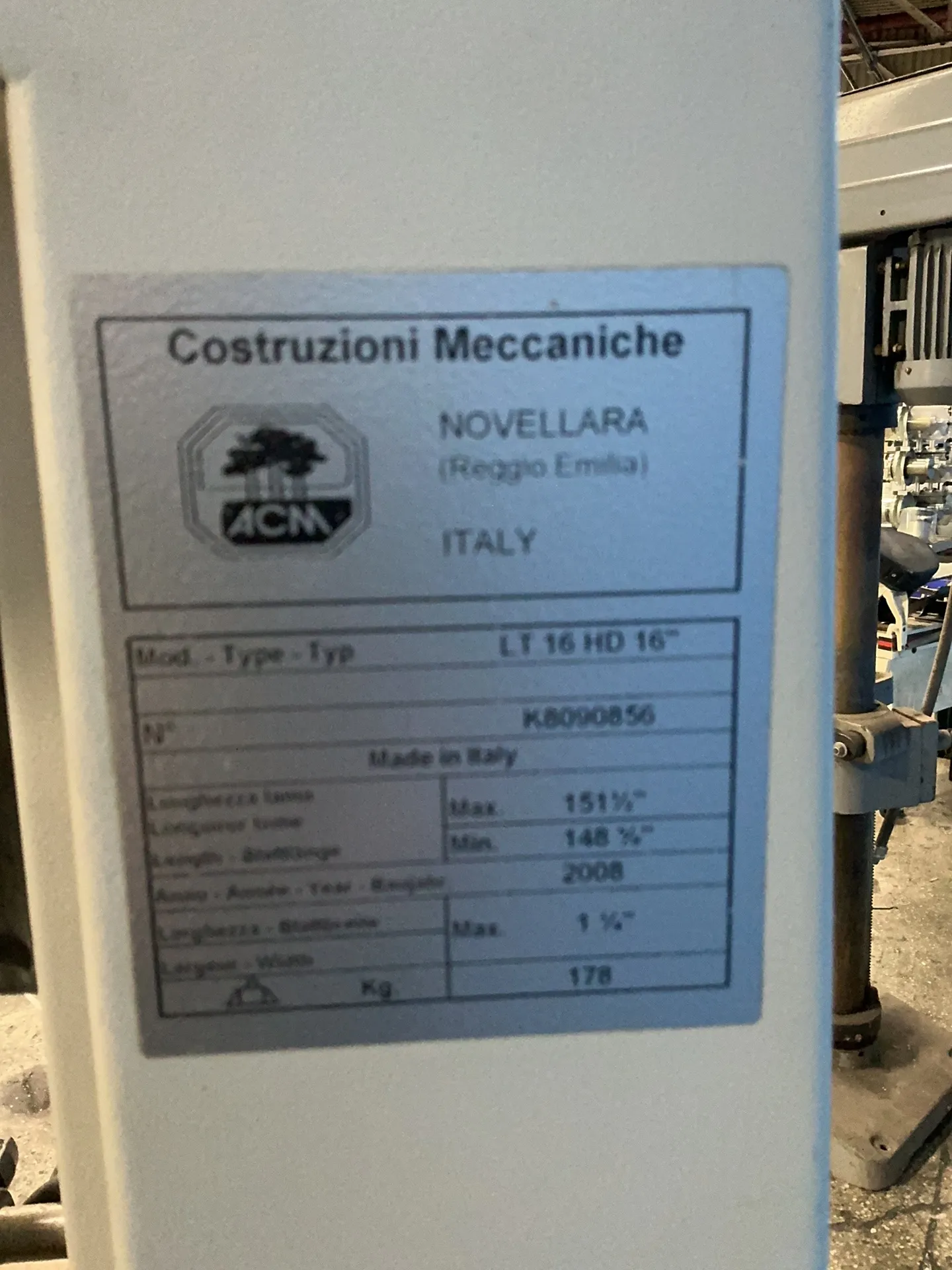 16" Laguna/ACM #LT-1-HD-16, Vertical Band Saw, 4.5 HP, 1450 RPM, 230 V., 2008 - Image 3