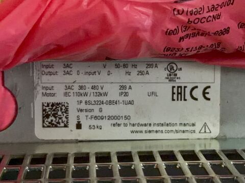 150/179 HP Siemens #6SL3224-0BE41-1UA0, Variable Frequency Drive, 3 Phase, 380-480 Volts, 110/132 KW - Image 6