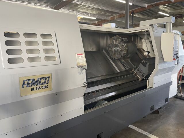 Femco #HL-55/2000, CNC Lathe, 28" swing, 24.4" diameter x 75.5" L, 15" chuck, 4.6" bar, 5.2" bore, 25-2500 - Image 5