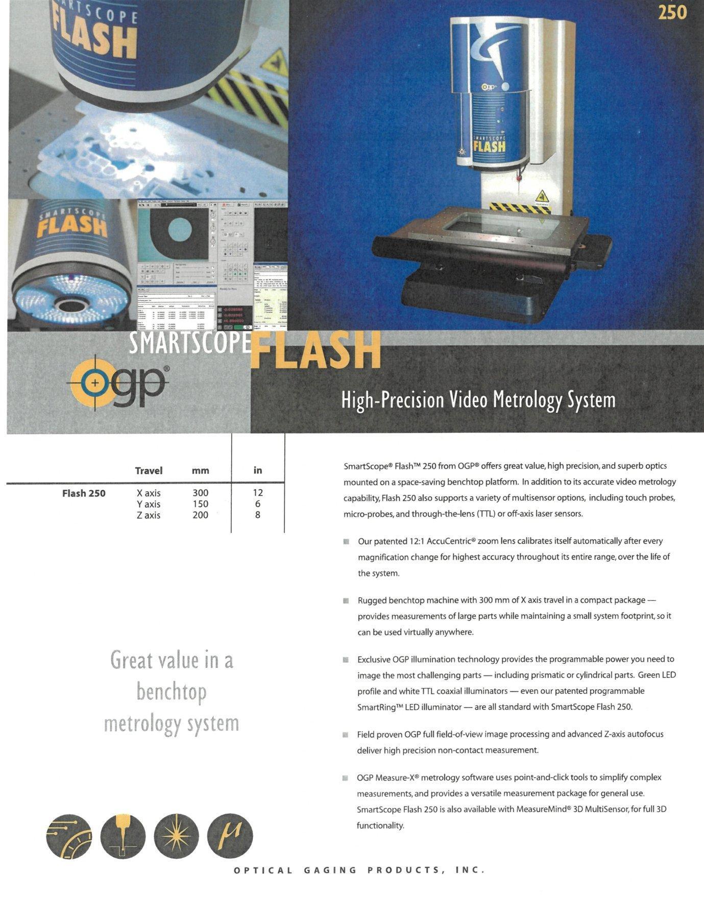 Optical Gaging Products #Flash-250, Video Measuring Machine, w/ Touch Probe - Image 3