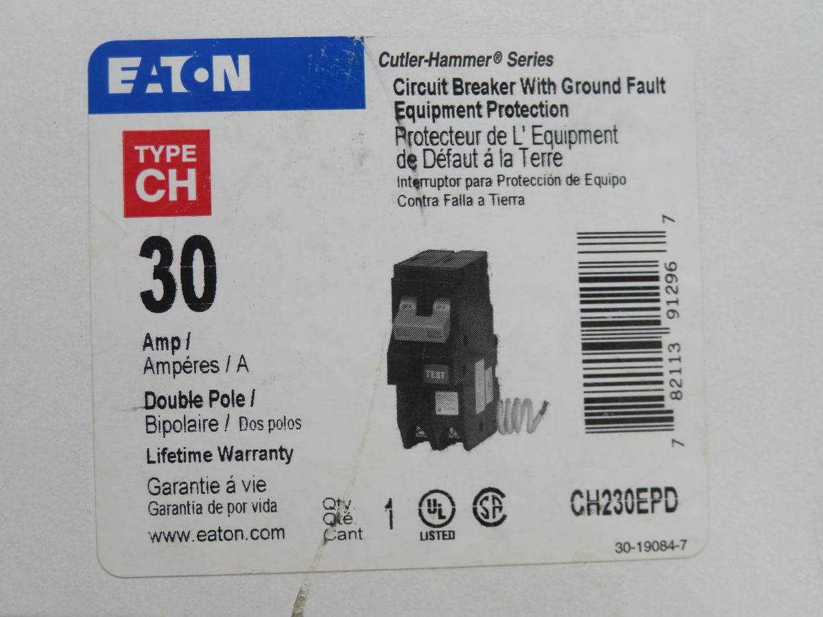 Eaton #CH230EPD, Thermal-Magnetic Circuit Breaker, LOT of 10, 2-Pole, 30A, 120/240 VAC, 10 kA - Image 3