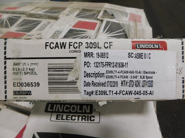Lincoln Electric FCAW FCP 309L ED036539, .045" cored wire, lot of 325, new - Image 4