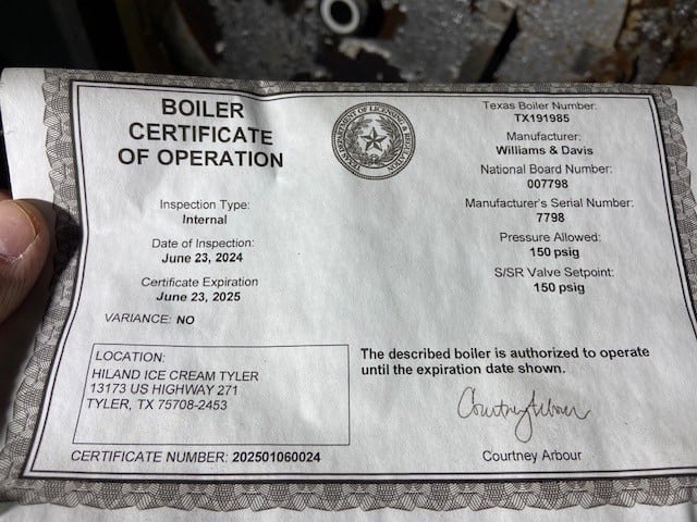 200 HP Williams & Davis #200-777-Tejas, steam boiler set, 150 psi, Gordon Piatt Natural gas burner - Image 10