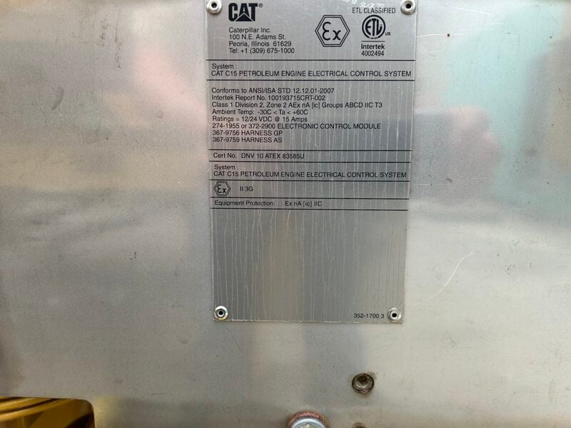 536 HP Caterpillar #C15-Acert, diesel power unit, 2000 RPM, Tier 3, sound attenuated enclosure 1, 2014 - Image 7