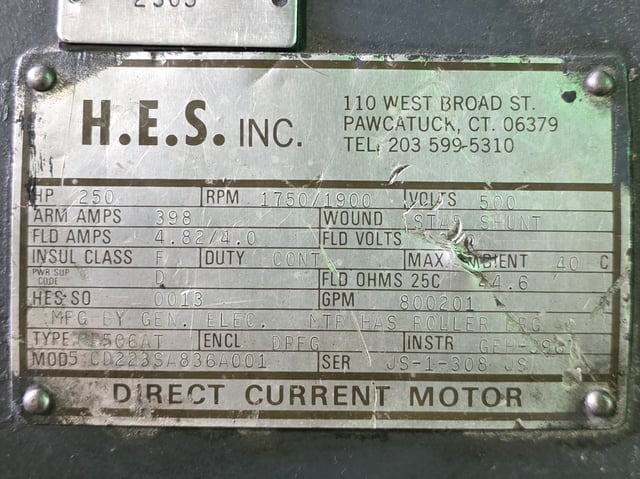 250 HP 1800 RPM General Electric, Frame 506AT, Drip-Proof Ball Bearing, 500 VA, 300 VF - Image 3