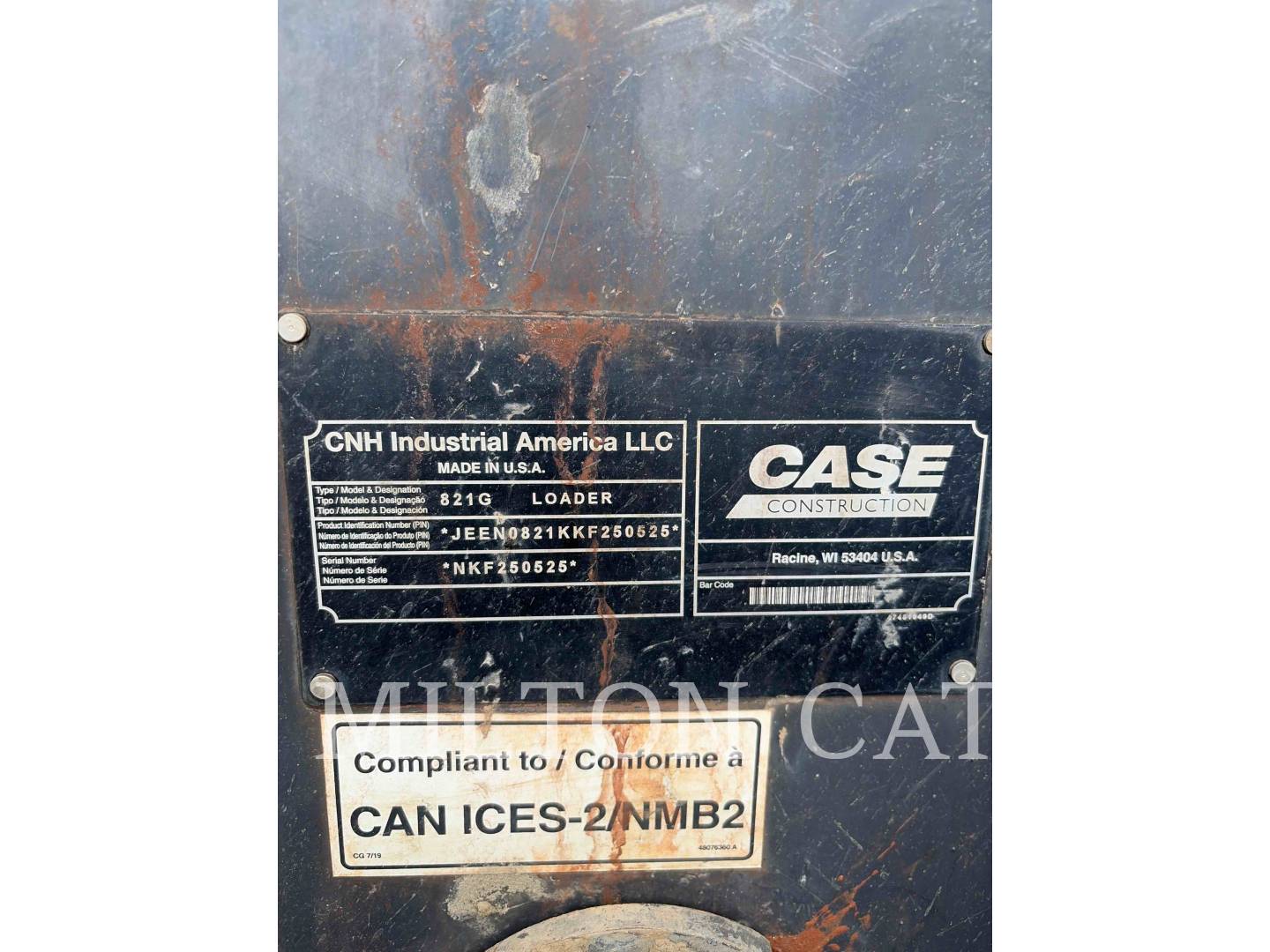 Case 821G, Wheel Loader, 5829 hours, S/N: NKF250525, 2019 - Image 6