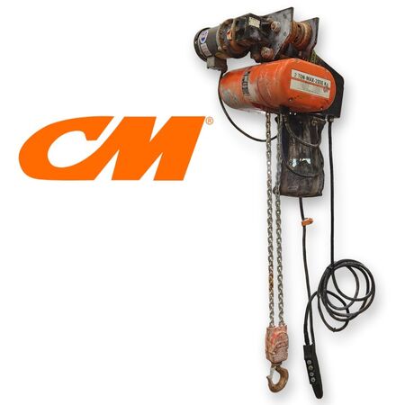 2 Ton, CM #Series-635-Lodestar, electric chain hoist w/motor driven trolley, 8 FPM, 1 HP hoist, 460 V. - Image 1