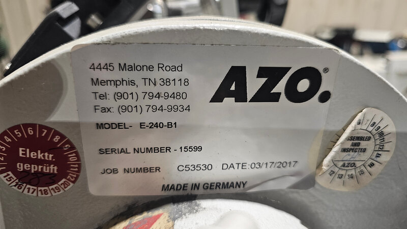 AZO #E-240-B1, cyclone sifter, mobile powder reclamation station, 230/460 V., 3-phase, multi-port pneumatic - Image 4