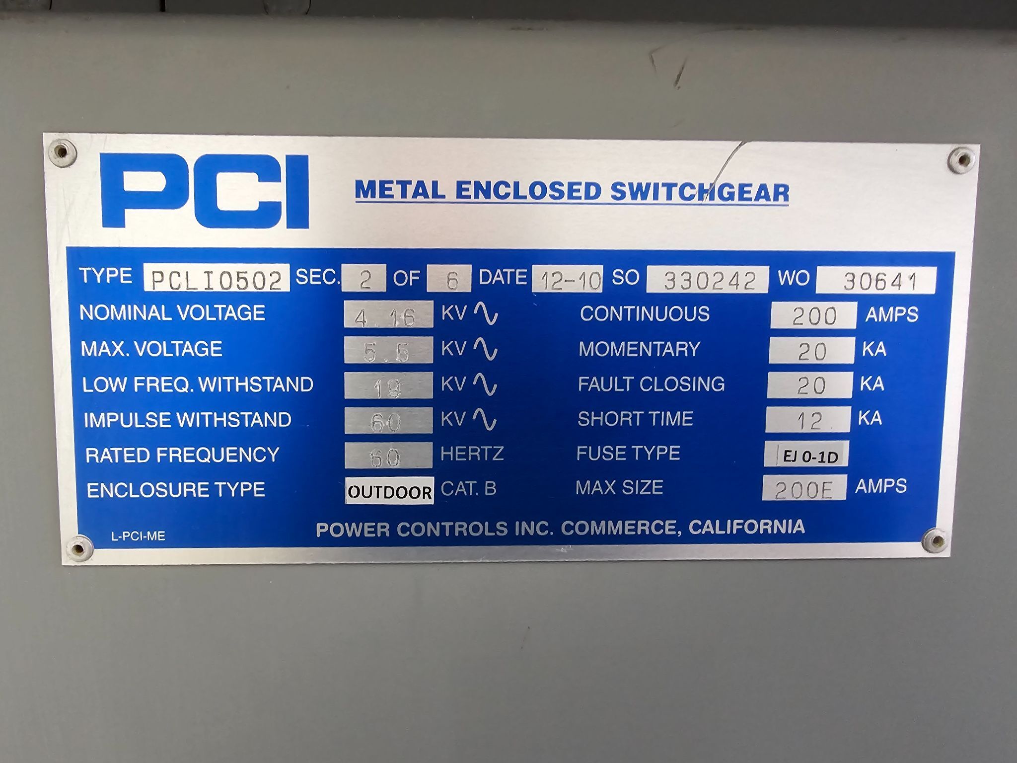 1000 KVA 4160 Primary, 480Y/277 Secondary, Federal Pacific, transformer, 3-phase, PCI PCLI0502 switchgear - Image 6