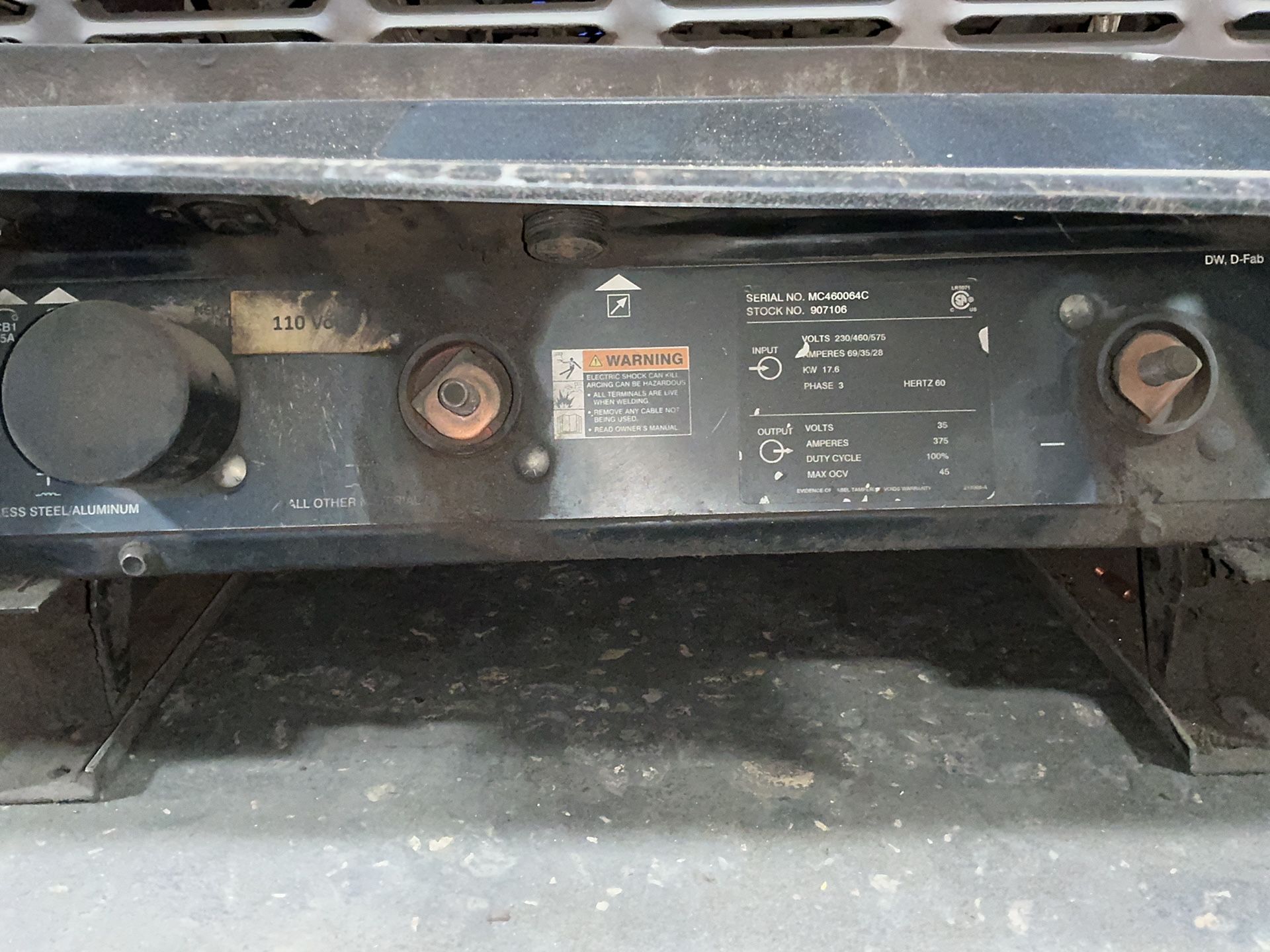 Miller #DELTA-FAB, CV/DC Welder, 375 Amps, 17.6 kW - Image 5