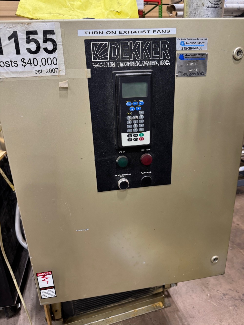 550 CFM, Dekker #V-MAX, Vacuum Pump - Image 2