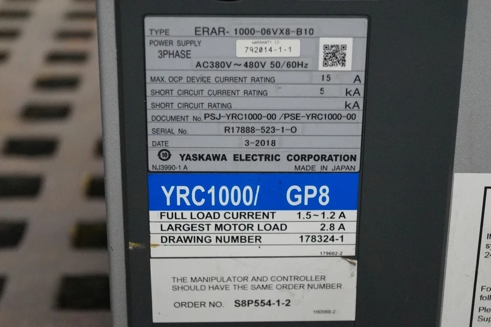 Yaskawa Motoman, GP8, Robot System w/ YRC1000 Control, tested, warranty, video - Image 8