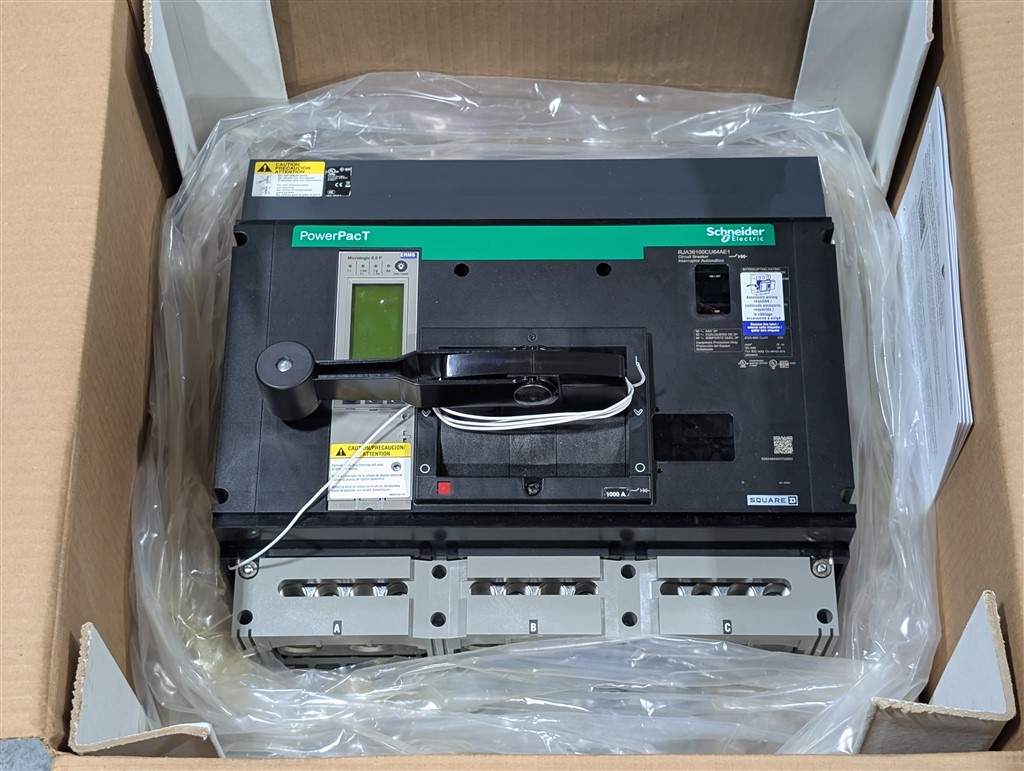 1000 Amps, Schneider, PowerPact I-Line, RJA36100CU64AE1, 600V., 3 Pole, Micrologic 6.0P LSIG, New in Box - Image 1