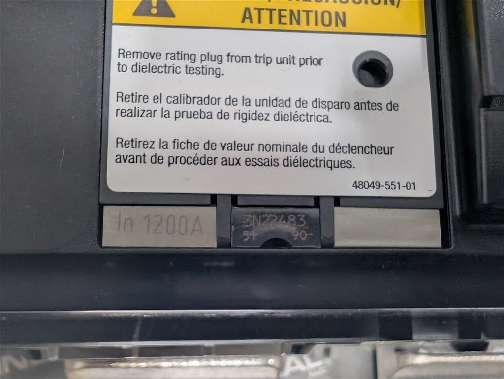 1200 Amps, Schneider, PowerPact RG 1200, RGF36120CU63AE1ABSAJK, 600V., 3 Pole, Micrologic 5.0P, New in Box - Image 7