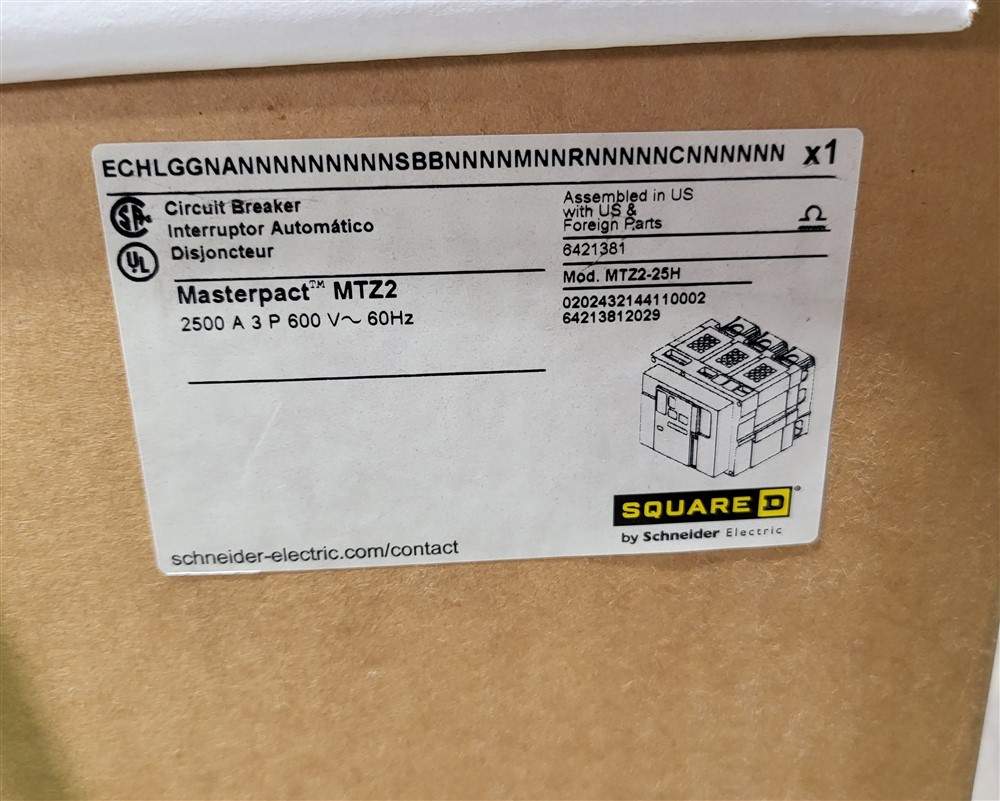 2500 Amps, Square D, Masterpact MTZ2-25H, ECHLGGNANNNNNNNNNSBBNNNN, 600 Volts, 3 Pole, Micrologic 6.0 LSIG - Image 4