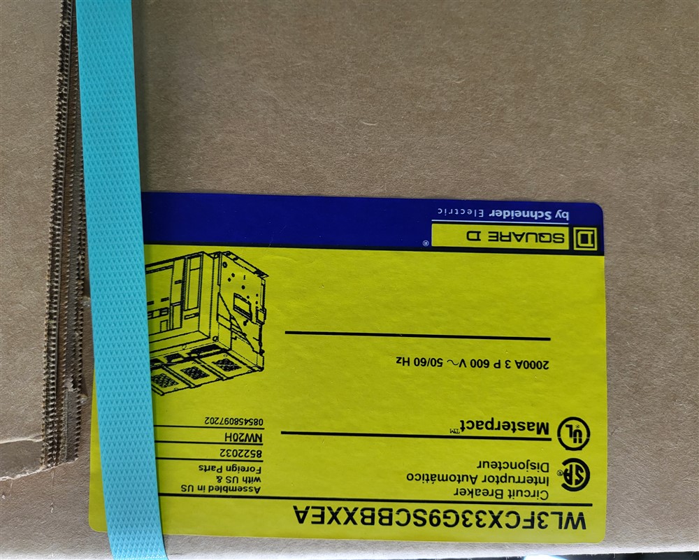 2000 Amps, Square D, Masterpact NW20H, WL3FCX33G9SCBBXXEA, 600 Volts, 3 Pole, 1200 A Trip, Micrologic 5.0 - Image 4