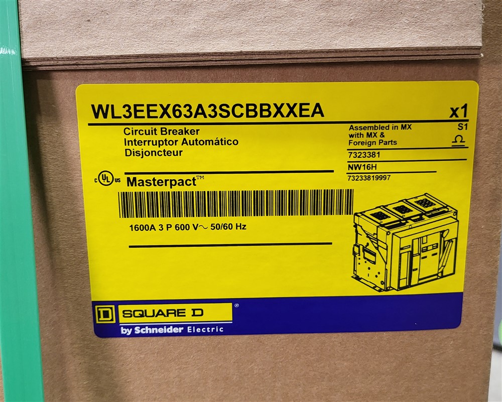 1600 Amps, Square D, Masterpact NW16H, WL3EEX63A3SCBBXXEA, 600V., 3 Pole, Micrologic 5.0P LSI, New - Image 4