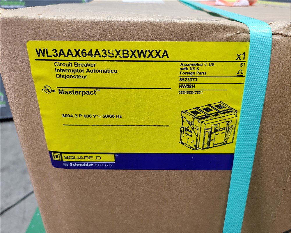 800 Amps, Square D, Masterpact NW08H, WL3AAX64A3SXBXWXXA, 600V., 3 Pole, Micrologic 6.0P LSIG, New - Image 4