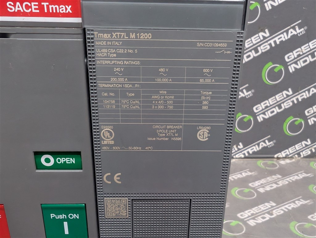 1200 Amps, ABB, SACE Tmax XT7L M 1200, 480-600V., 3 Pole, Ekip Dip LSI, New in Box - Image 5