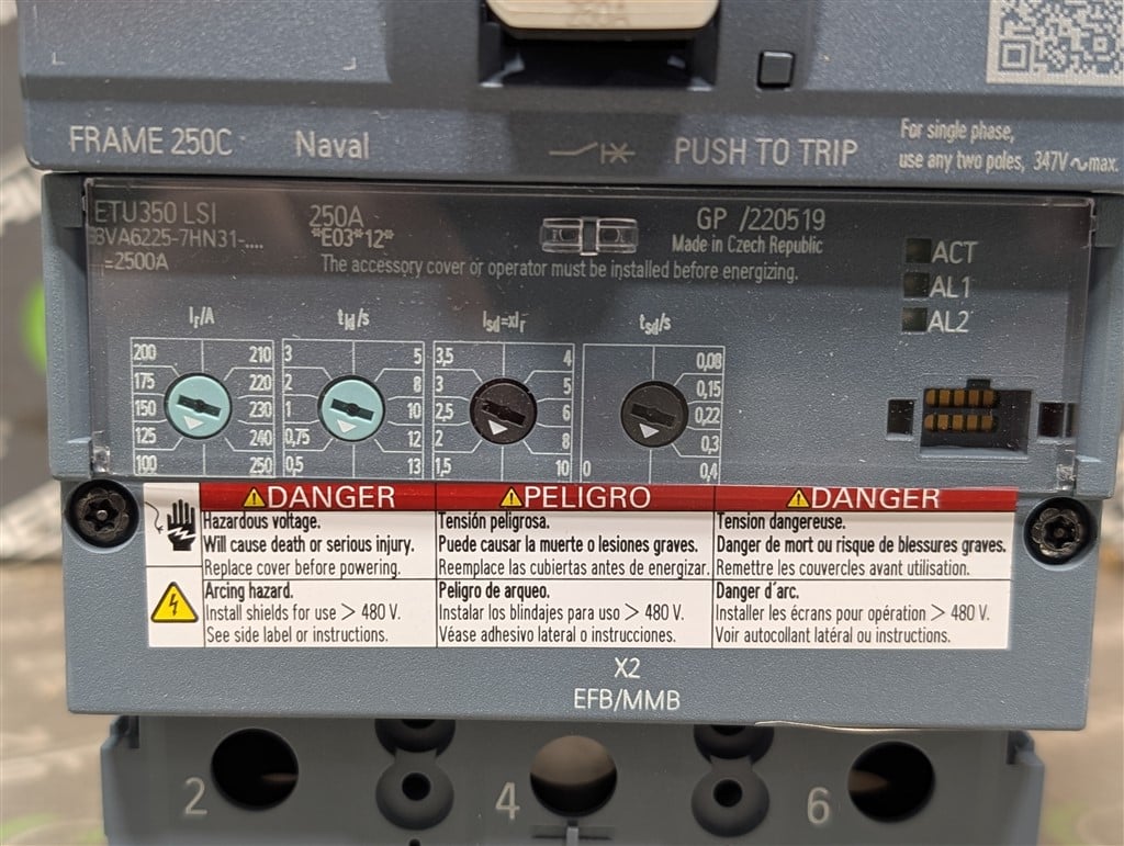 250 Amps, Siemens, SENTRON 3VA6225, 3VA6225-7HN31-0AA0, 600V., 3 Pole, ETU350 LSI, New in Box - Image 7