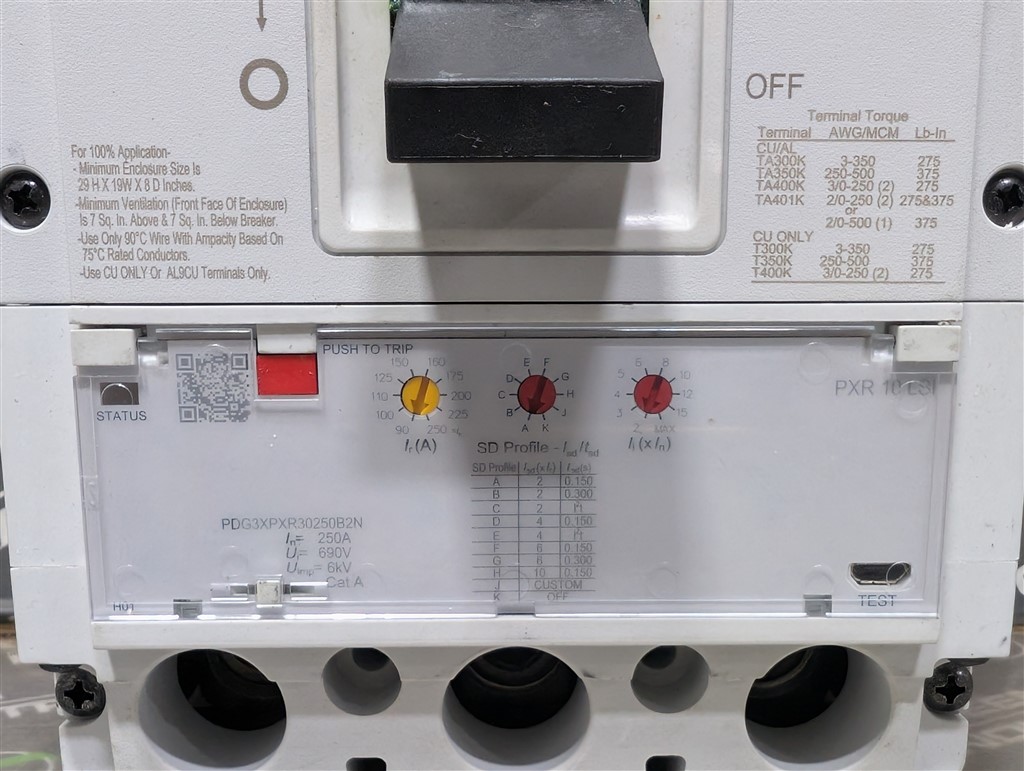 250 Amps, Eaton, Power Defense PDF3, PDF33F0250B2NJ, 600V., 3 Pole, T281 LSI, New in Box - Image 7