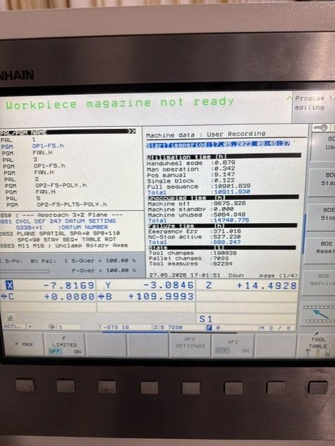 GF Mikron #HEM-500U, 5-axis UMC, 19.7" X, 17.7" Y, 15.8" Z, 20000 RPM, 30 HP, 30 automatic tool changer - Image 7
