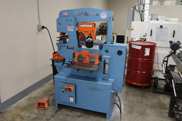 6" x 6" x 1/2" Scotchman #50514-EC, Hydraulic Ironworker, 50 Ton, Flat Shear, Brake, Punch, Notcher - Image 1