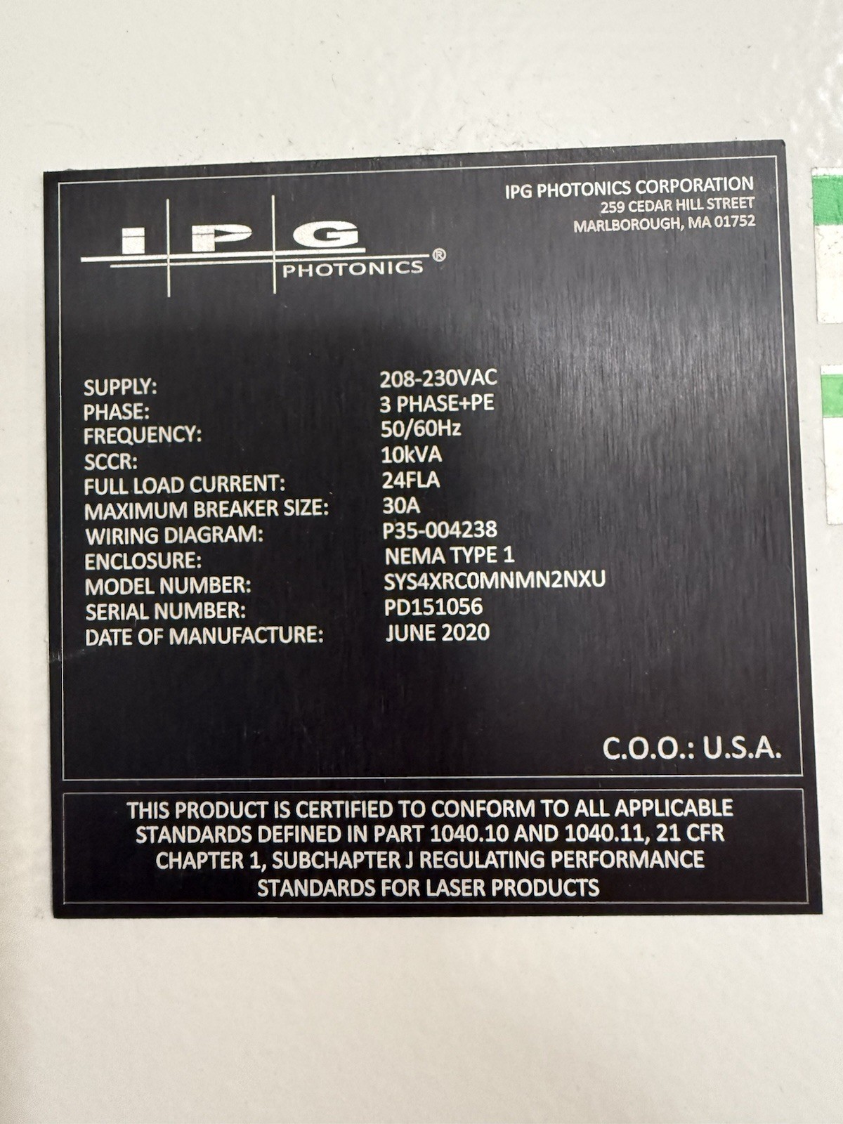 IPG Photonics #SYS4XRC0MNMN2NXU, LaserCube Fiber Optic CNC Laser, 450 watt, 4' x4', 2020 - Image 7