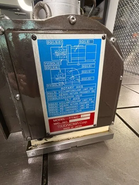 5.12" Tsudakoma #TTNC-102-2, dual tilting 2-Axis Trunnion Rotary CNC, pneumatic brake, 2019 - Image 7