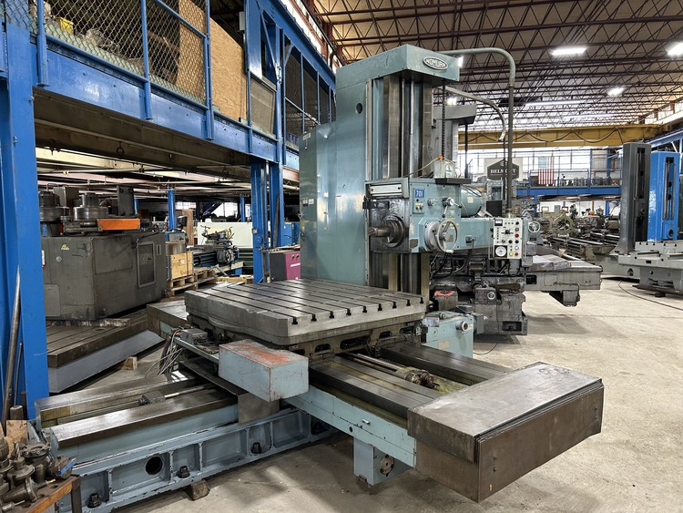 4" Nomura #B-100WR, table type horizontal boring mill, 55" x 63" built-in power rotary table, digital read - Image 2