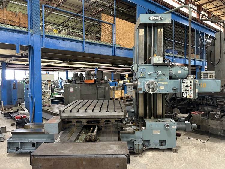 4" Nomura #B-100WR, table type horizontal boring mill, 55" x 63" built-in power rotary table, digital read - Image 3