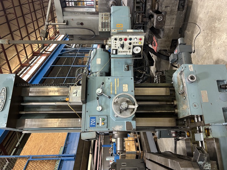 4" Nomura #B-100WR, table type horizontal boring mill, 55" x 63" built-in power rotary table, digital read - Image 4