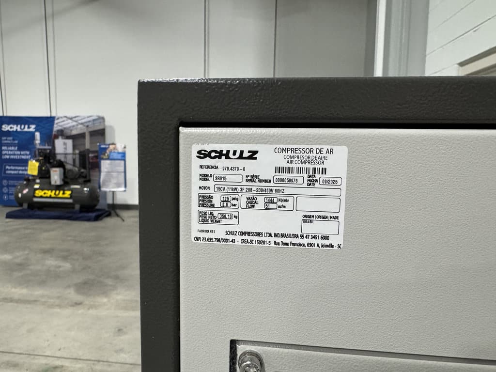 51 cfm, 125 psi, Schulz #SRP-4015E-Dynamic, rotary screw air compressor, 15 HP, 208-230/460 V., new - Image 6