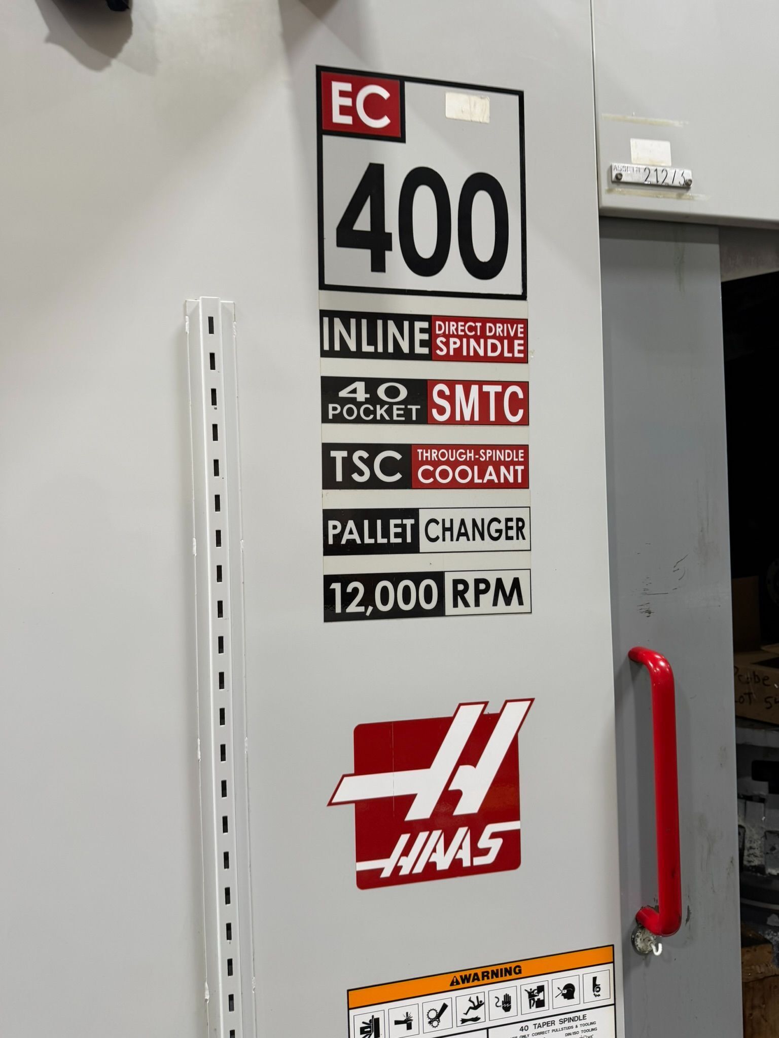 Haas #EC-400, 4-axis horizontal machining center, 20" X/20" Y/20" Z, 12000 RPM, 40 automatic tool changer - Image 2