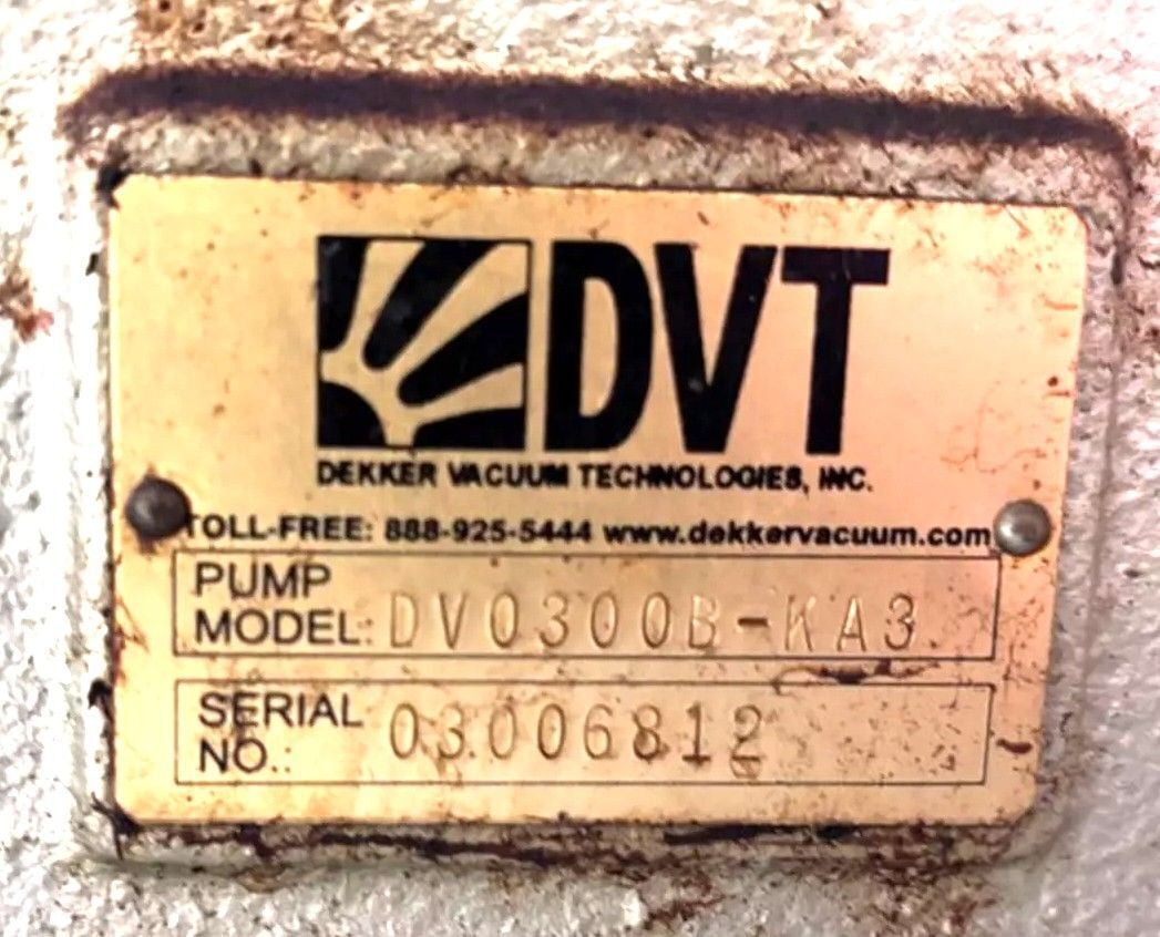 300 CFM, Dekker #VMX0303KA1-01, vacuum pump, 20 HP, 2004 - Image 5