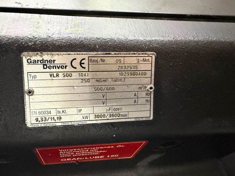 353 CFM, Rietschle #VLR500, vacuum pump, 15 HP, 2009 - Image 2